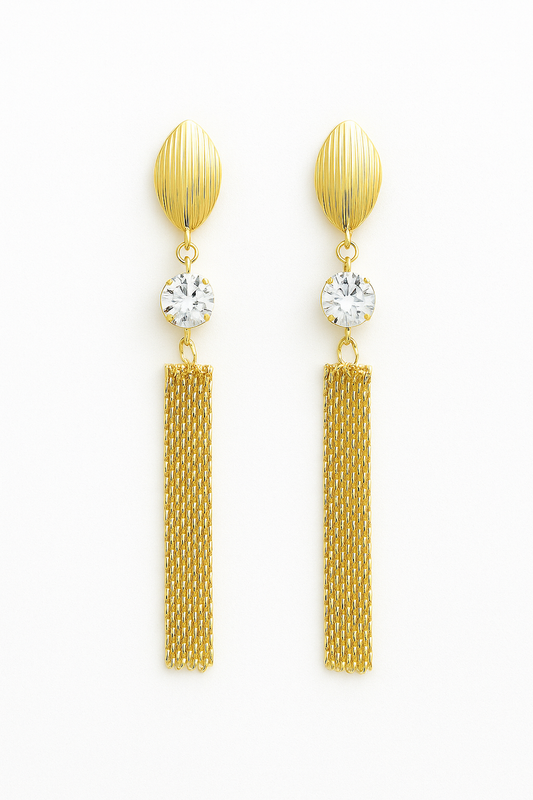 Rmz Gold Nyc 18K Gold Filled Bizmark Hanging Stud Earrings