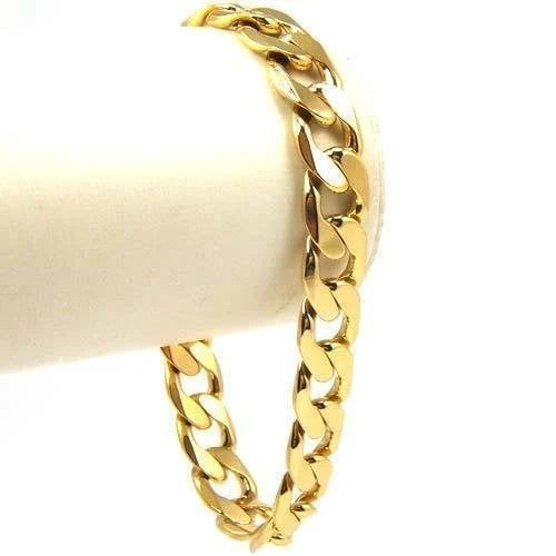 14K Gold-Filled Mariner, Cuban, Figaro Chain  – Gold & Silver Matching Bracelets | Unisex Flat Chain Jewelry