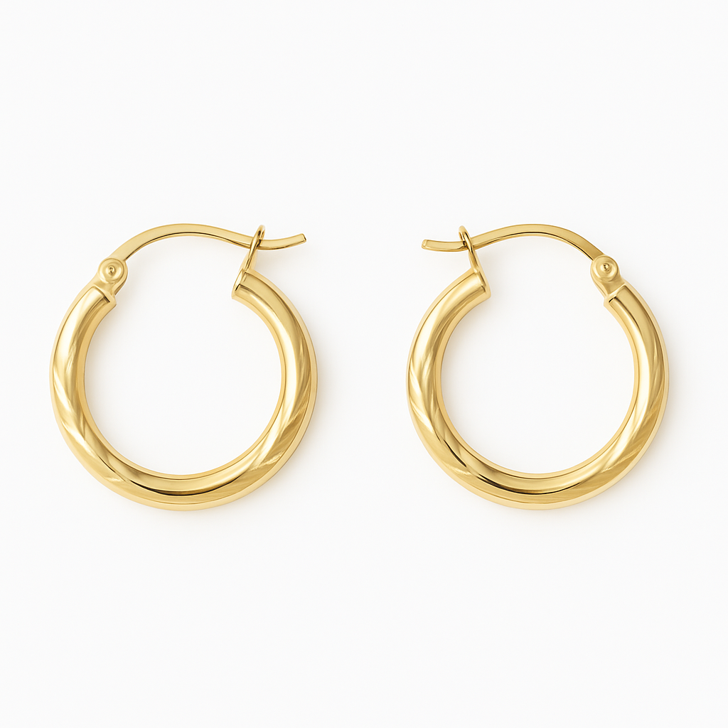 10K Gold Everyday Hoop Earrings
