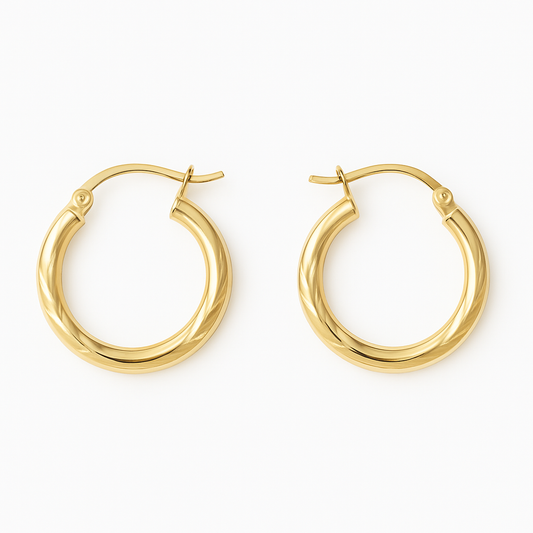 10K Gold Everyday Hoop Earrings