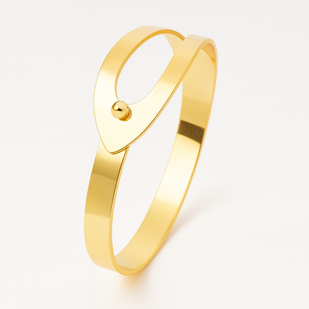 Gold Modern Wrap Bangle Bracelet