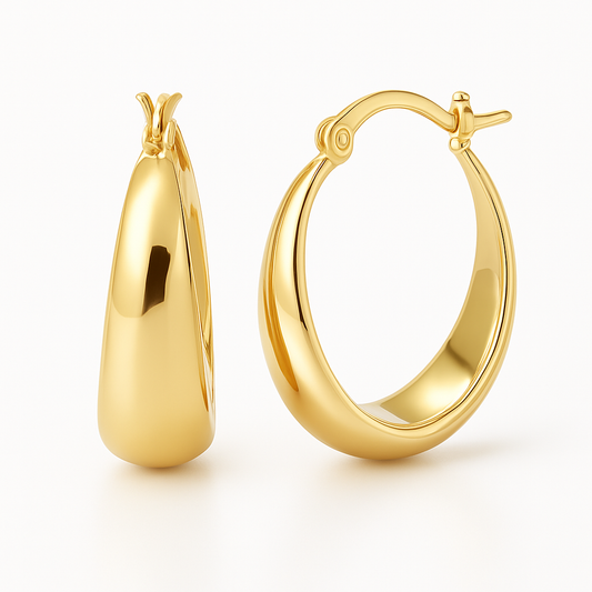 Gold Tapered Hoop Earrings