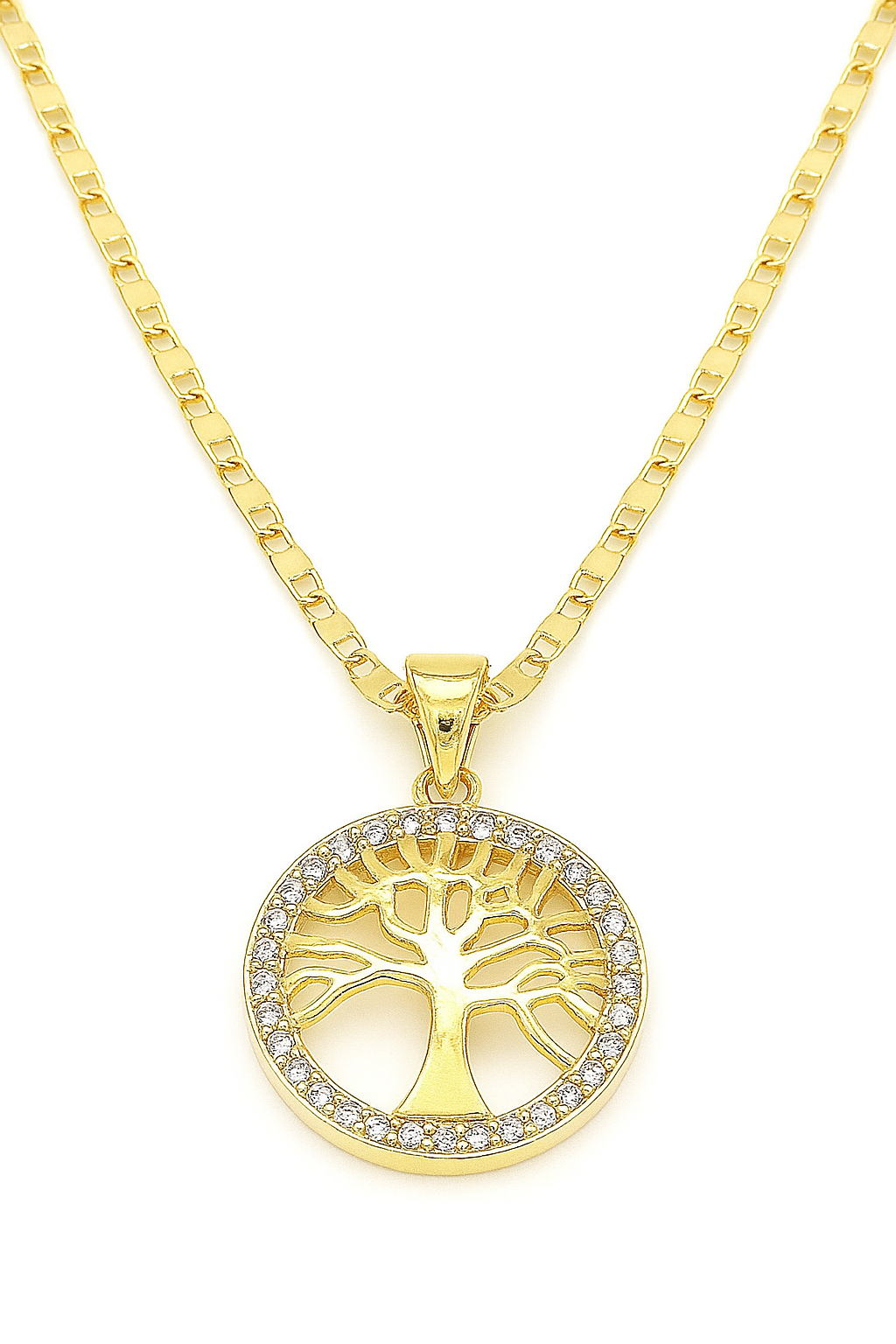 Tree of Life Pendant Necklace with Diamond Accent – Symbol of Strength, Growth & Harmony