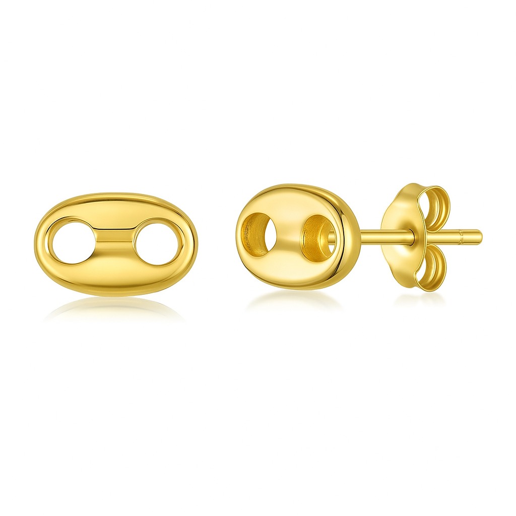 RMZ GOLD NYC 14k Gold Mariner Stud Earrings