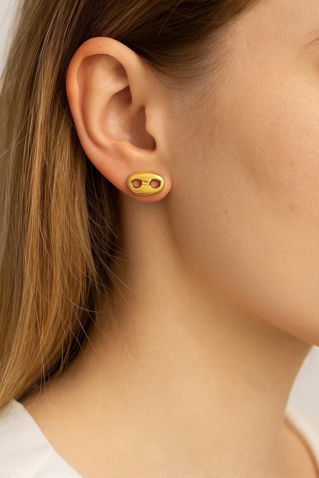 RMZ GOLD NYC 14k Gold Mariner Stud Earrings