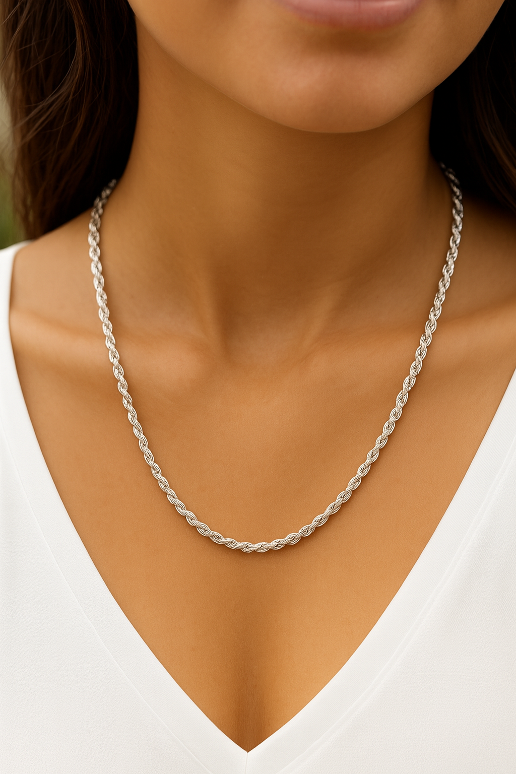 Italian Silver Filled High-Polish Rope Chain – Gold or Silver Finish