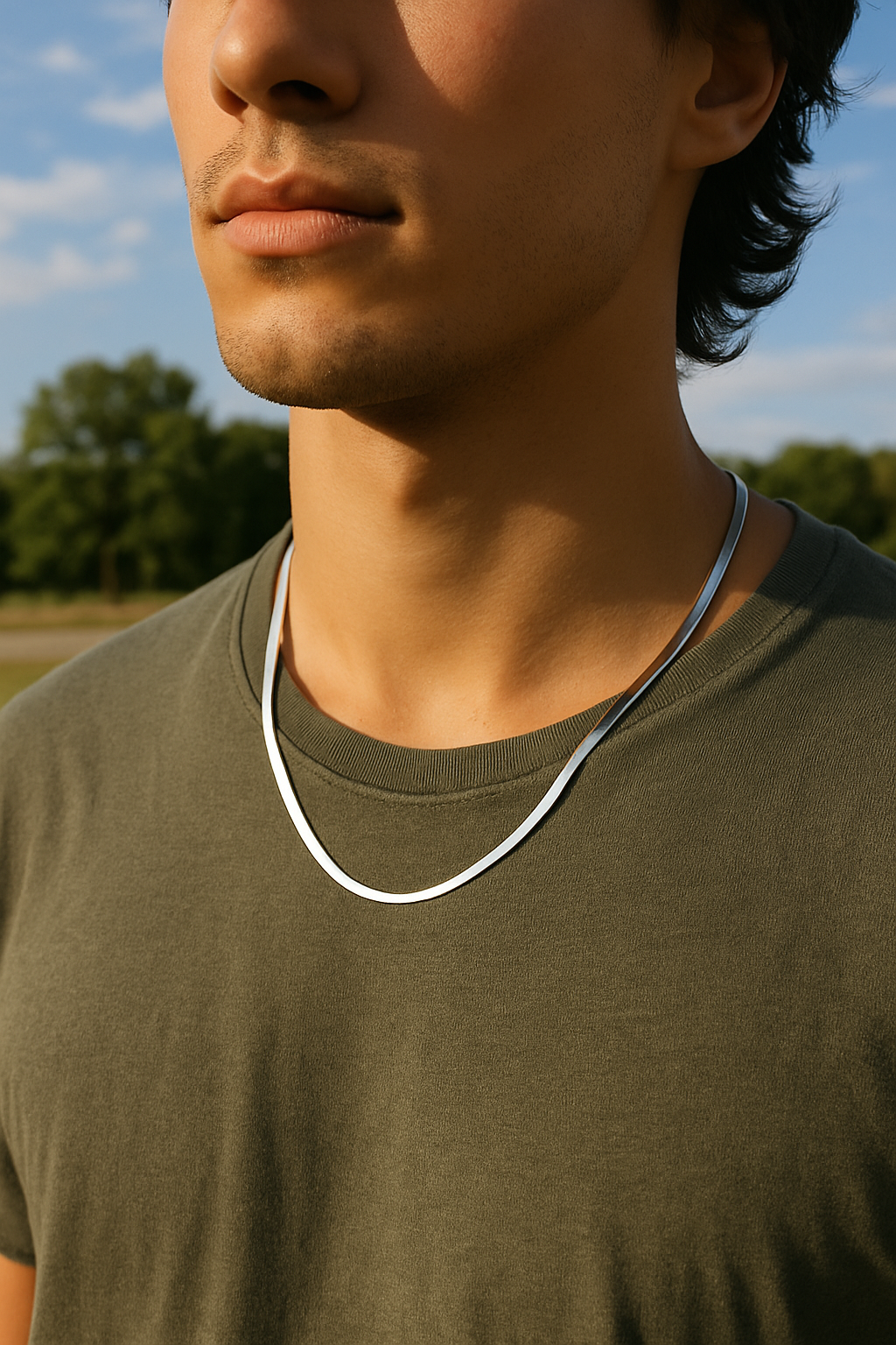 Premium 14K Gold Herringbone Chain – Gold & Silver | 16” 18” 20” 24” | Matching Bracelets & Anklets | Unisex Flat Snake Chain Jewelry