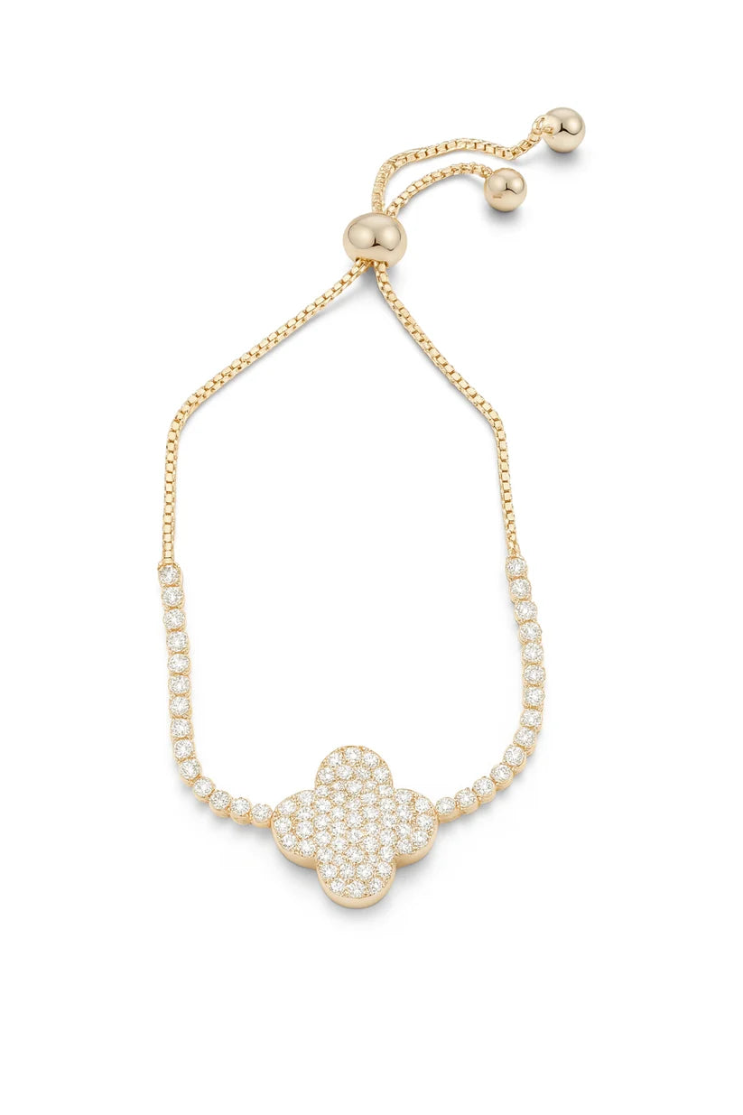Pavé Adjustable Bracelet Gold & Silver Tone Duo