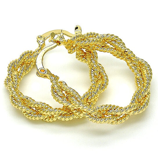 Gold Twist Hoop Earrings