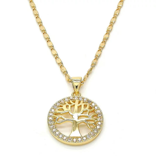 GOLD Tree Of Life PENDANT NECKLACE WITH DIAMOND ACCENT