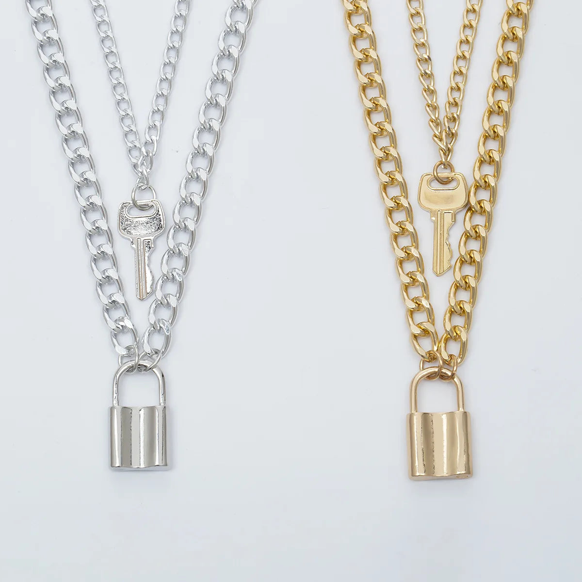 18k Gold Key lock necklace