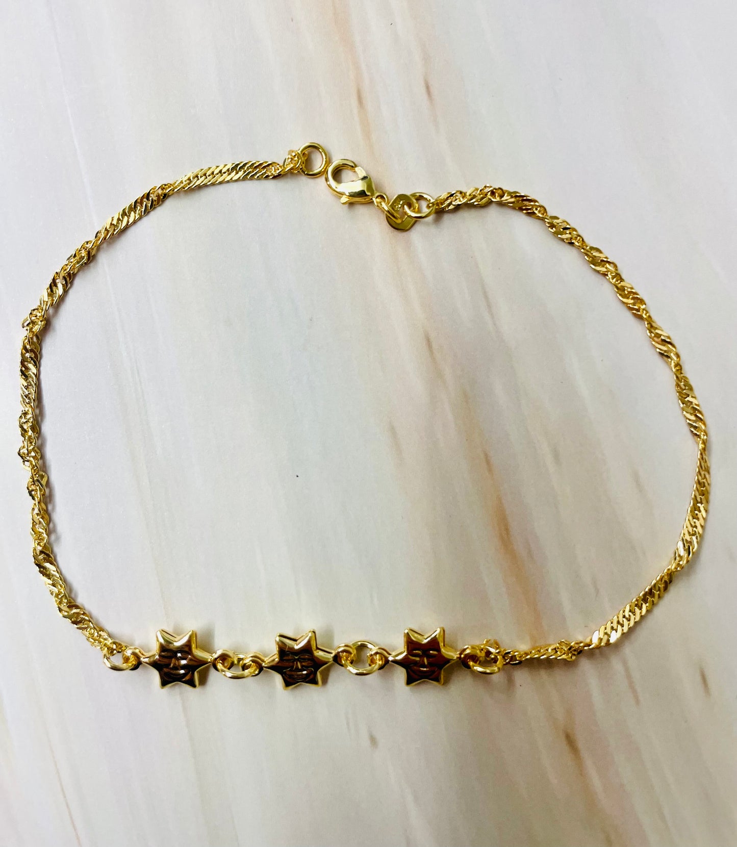 18K Gold Star Singapore link anklet