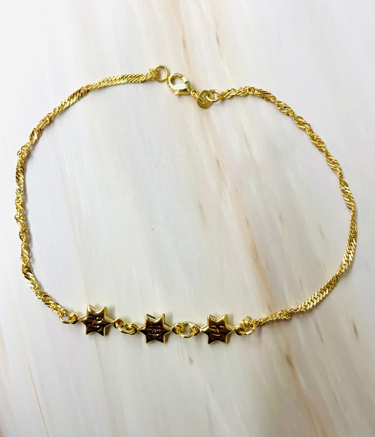 18K Gold Star Singapore link anklet