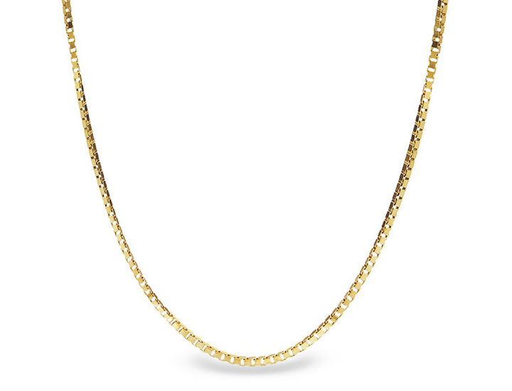 Solid 14K Yellow Gold Box Chain Necklace