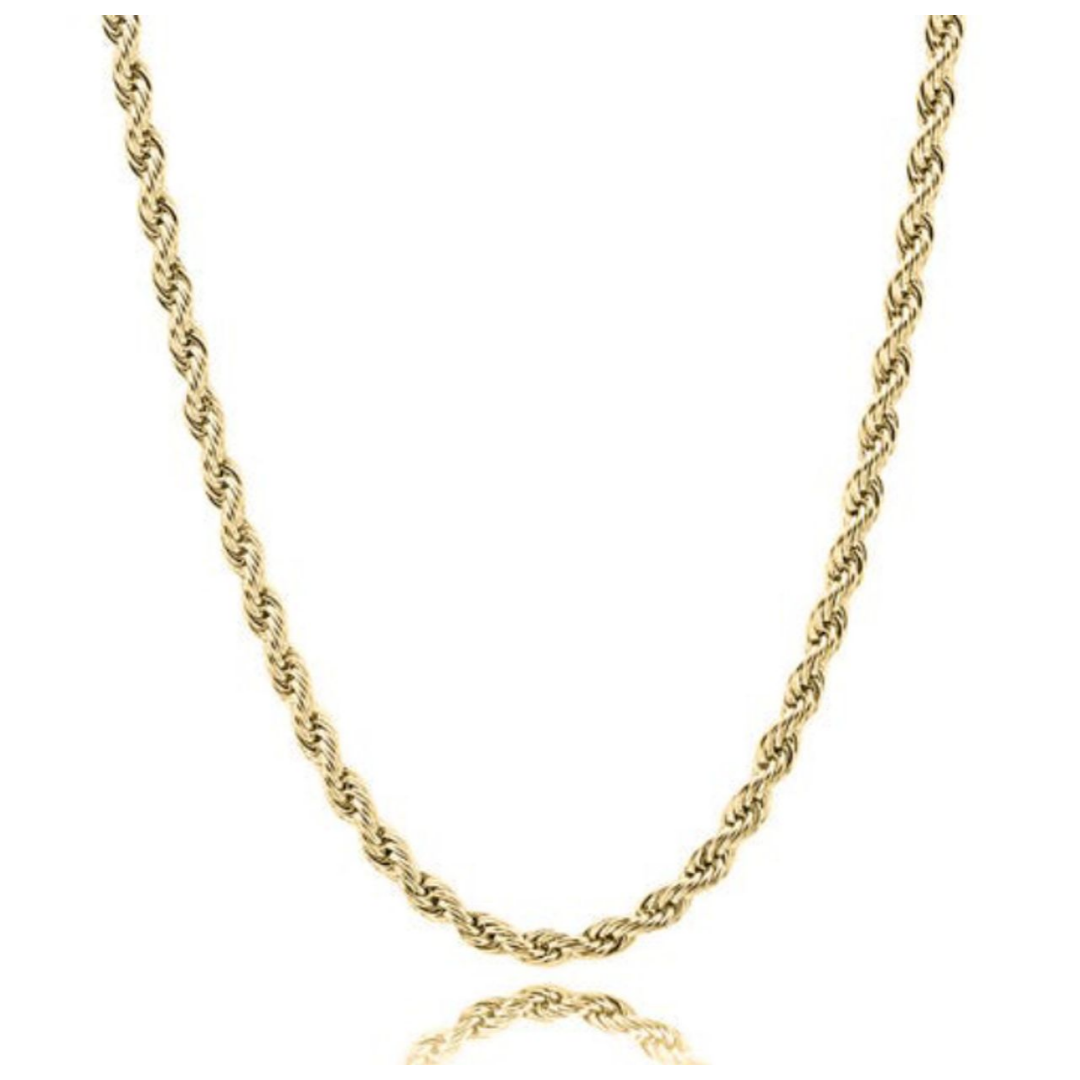 18K Yellow Gold-Plated Diamond-Cut Rope Necklace