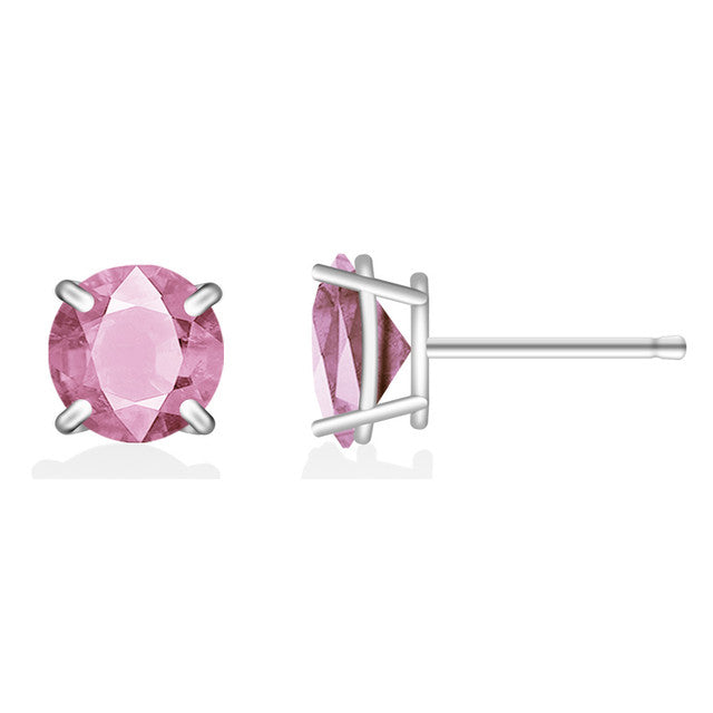 925 Sterling Silver 2ct Round-Cut Stud Earrings | Classic Sparkle Everyday Jewelry Unisex 10 Colors