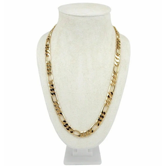 14K Gold-Filled Mariner, Cuban, Figaro Chain  – Gold & Silver Matching Bracelets | Unisex Flat Chain Jewelry