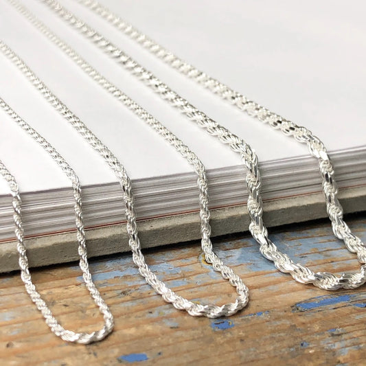 Italian .925 Sterling Silver 3mm Rope Chain