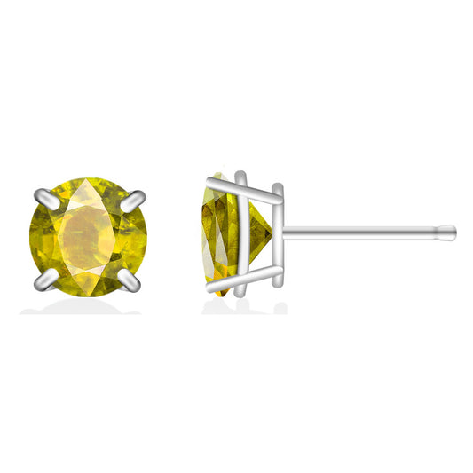 RMZ GOLD NYC Stunning Yellow Sapphire Stud Earrings