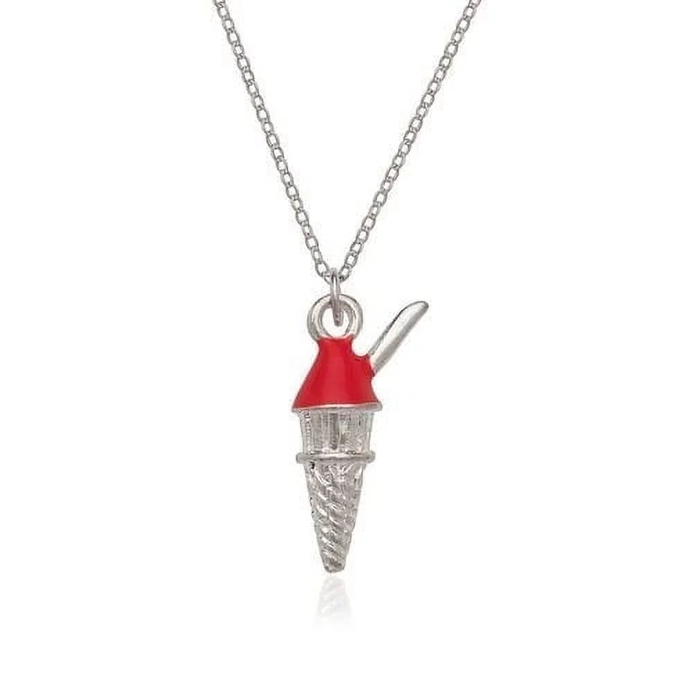 Silver High Polish Finsh ICE CREAM Charm And Chain