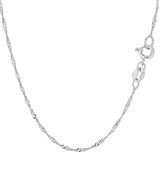 Sterling 925 Sterling Silver 2MM Singapore (Twisted Curb) Chain Necklace Italian Thin Strong Spring