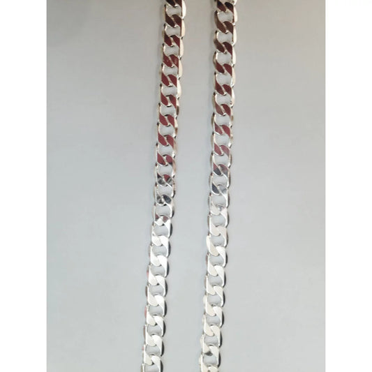 White Unisex Cuban Link Chain 24"