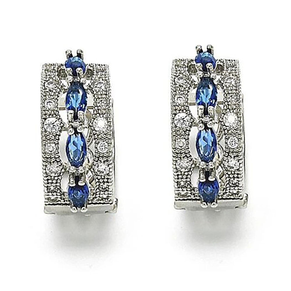 Lab-Created Designer Gemstone Huggie Hoop Earrings