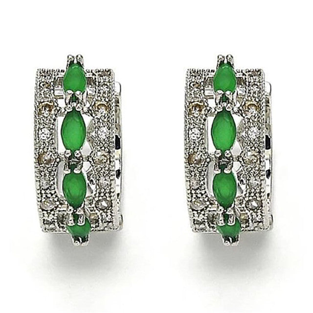 Lab-Created Designer Gemstone Huggie Hoop Earrings