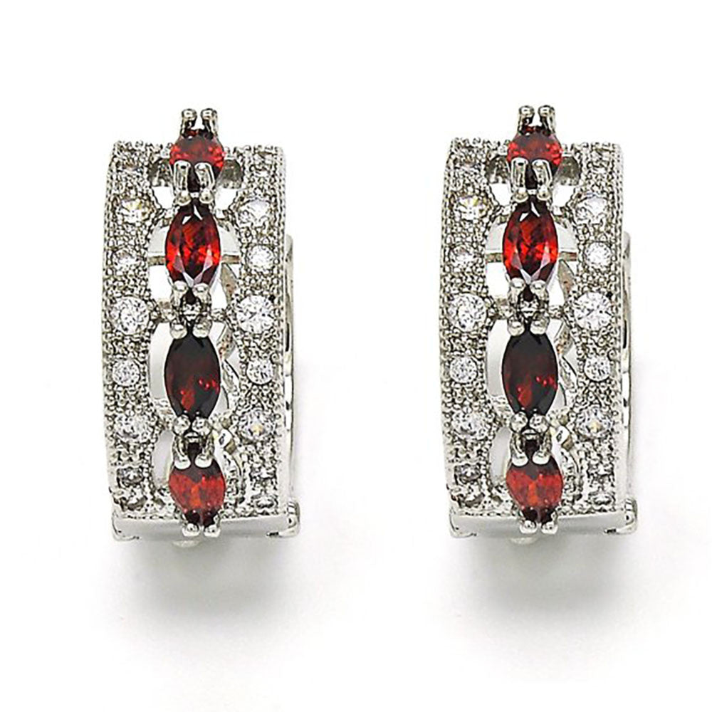 Lab-Created Designer Gemstone Huggie Hoop Earrings