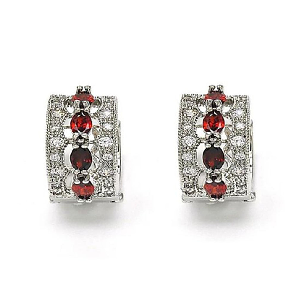 Lab-Created Designer Gemstone Huggie Hoop Earrings