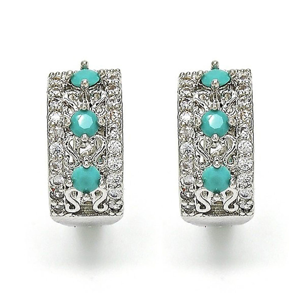 Lab-Created Designer Gemstone Huggie Hoop Earrings