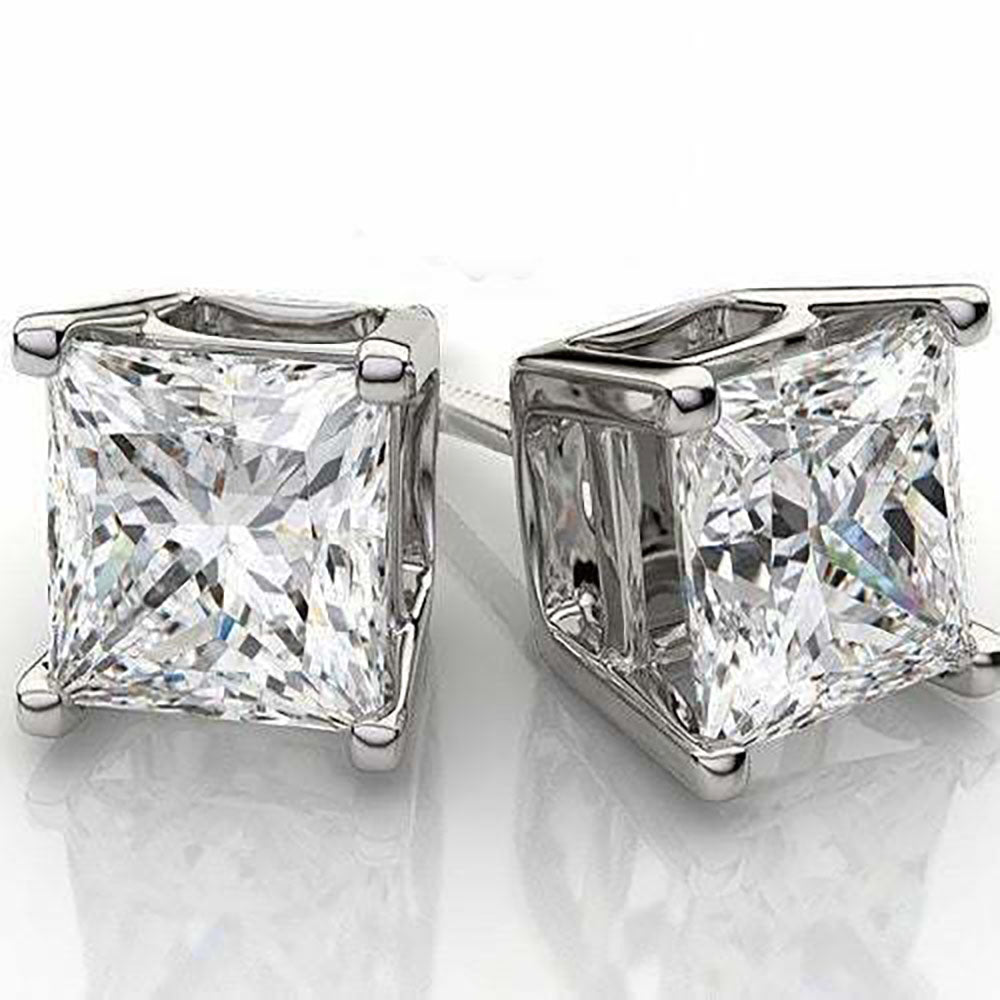 RMZ GOLD NYC 2.00CTTW Square Crystal Stud Earrings