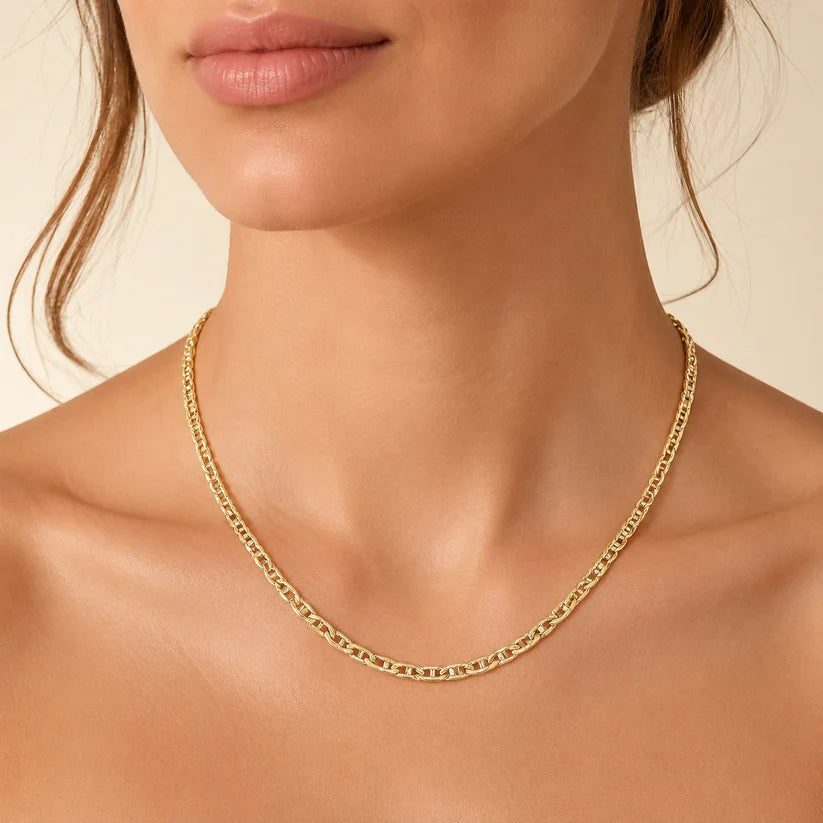 14K Gold Filled Mariner Link Chain Unisex