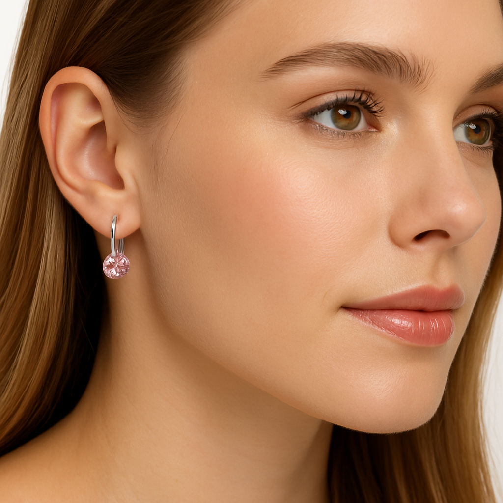 RMZ GOLD NYC Leverback Asscher Cut Gemstone Earrings
