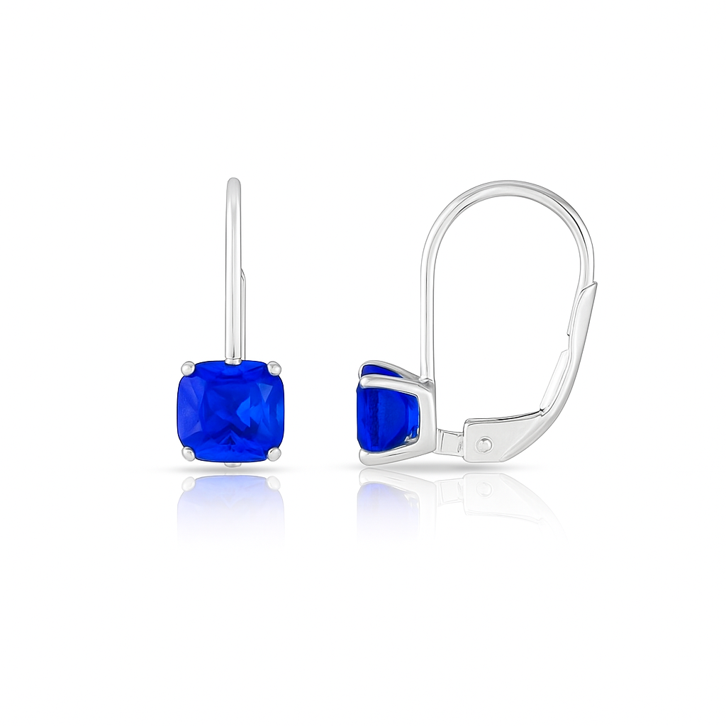 RMZ GOLD NYC Leverback Asscher Cut Gemstone Earrings