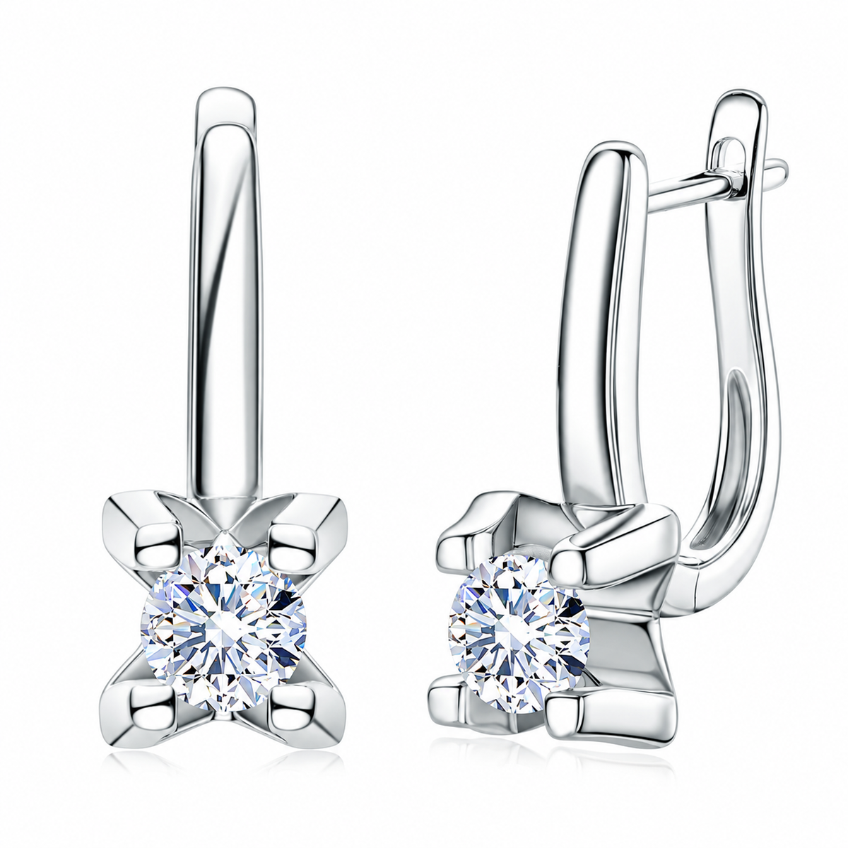 1.50CT Eternal Brilliance Moissanite Solitaire Leverback Earrings