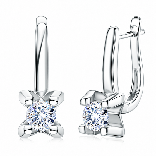 1.50CT Eternal Brilliance Moissanite Solitaire Leverback Earrings