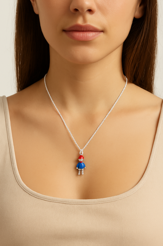 Silver Little Boy Charm Necklace