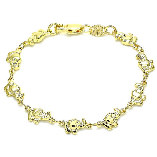 14K-Gold Plated Good Luck Elephant Bracelet