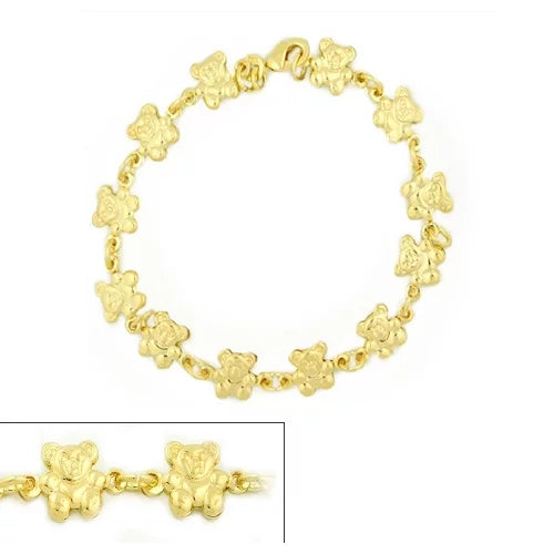 14k Gold Teddy Bracelet 7.5 "