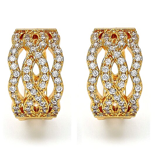 GOLD DIAMOND ACCENT EARRINGS