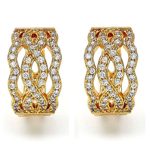 GOLD DIAMOND ACCENT EARRINGS