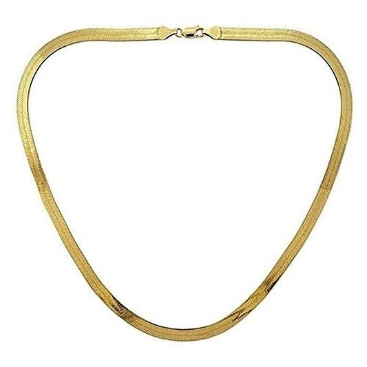 14K GOLD FLAT HERRINGBONE MAGIC CHAIN NECKLACE FOR MEN WOMEN UNISEX TEENS