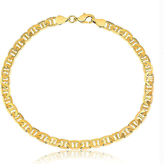 FILLED HIGH POLISH FINSH 14K MARINER ANKLET GOLD