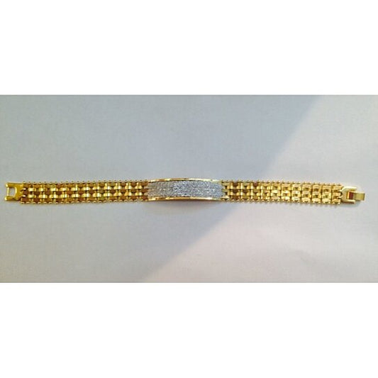 RMZ GOLD NYC 18k Gold Two Tone ID Bracelet