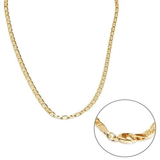 18K YELLOW GOLD FILLED 24"MARINER LINK CHAIN UNISEX