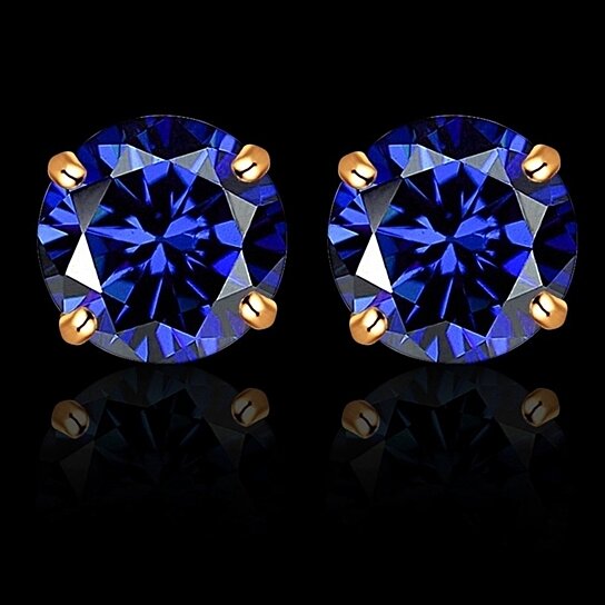 925 YELLOW TANZANITE STUD EARINGS