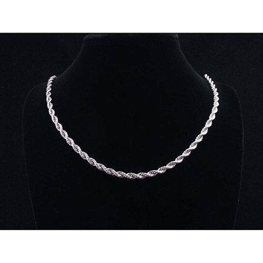 SILVER FILLED HIGH POLISH FINSH 3MM ROPE CHAIN 24"