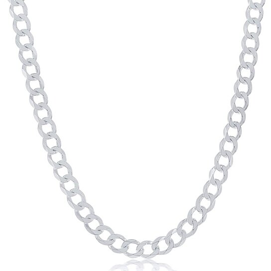 RMZ GOLD NYC White Gold Filled Cuban Chain Necklace