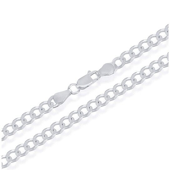 White Gold Filled Cuban Chain Necklace 3mm